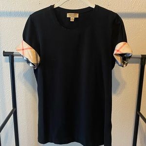 BURBERRY CHECK SLEEVE T-SHIRT